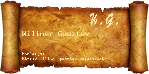 Willner Gusztáv névjegykártya